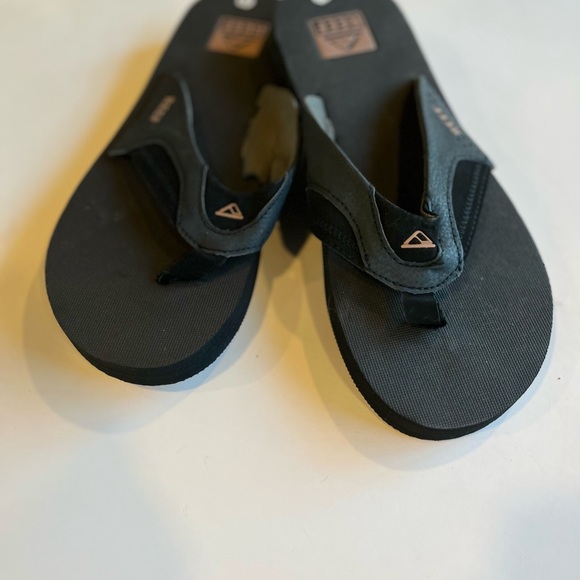 Reef Mens Sz.US 11/ EU 45 Fanning Flip Flop (No Bottle Opener)Black W/Brown NWOT - Picture 7 of 7